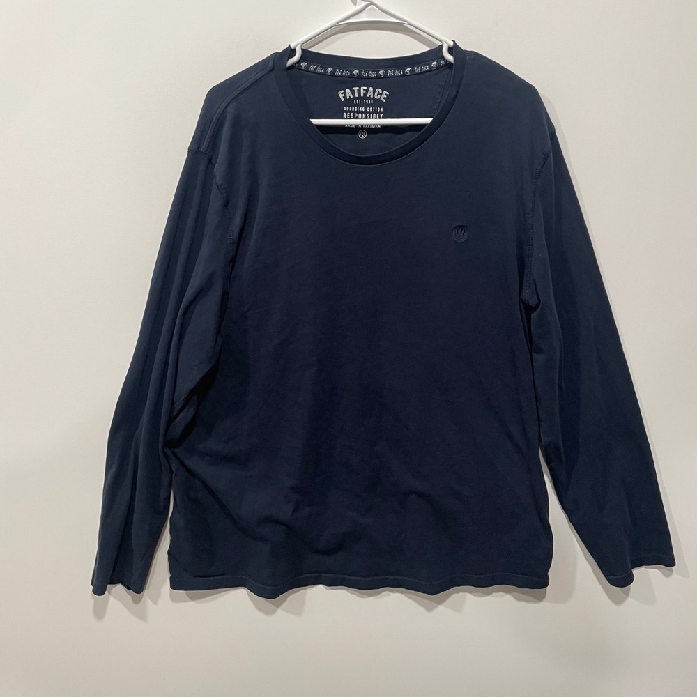 FatFace Men's Navy Blue Long Sleeve Cotton‎ T Shirt Size 3XL